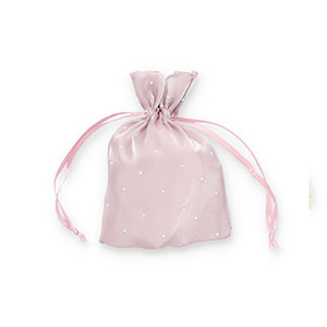 Bolso de sat&eacute;n con strass P&uacute;rpura malva-plateado