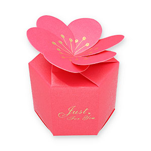 Cajitas de joyer&iacute;a (regalo) flor "Just for you" Rosa fucsia-dorado