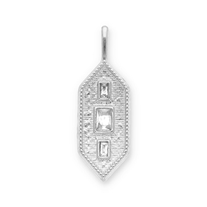 Colgantes Acero Inox hex&aacute;gono Plateado-transparente