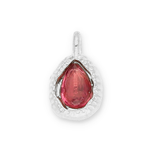 Colgantes Acero Inox gota con faceta Plateado-rosa oscuro