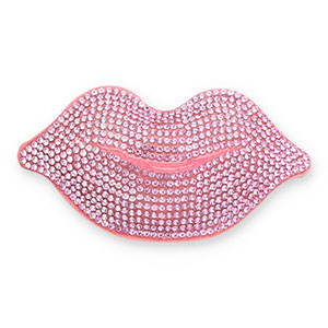 Colgantes llamativos con strass kiss Rosa claro