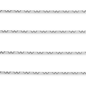 Fornituras Acero Inox cadena jasseron rect&aacute;ngulo Plateado