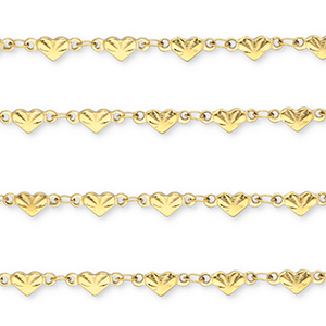 Fornituras Acero Inox cadena jasseron coraz&oacute;n Dorado