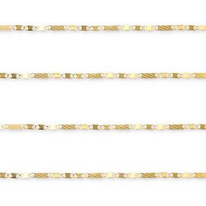 Fornituras Acero Inox cadena jasseron de eslab&oacute;n figaro Dorado