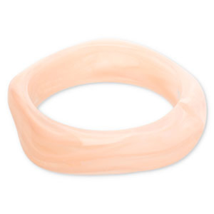 Pulseras bangle de resina Rosa claro-blanco