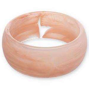 Pulseras bangle de resina Rosa claro-blanco