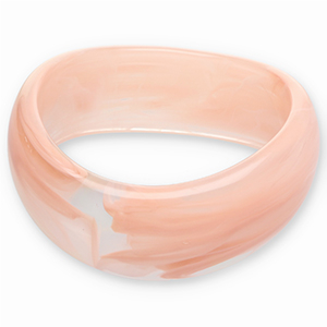 Pulseras bangle de resina Rosa claro-blanco
