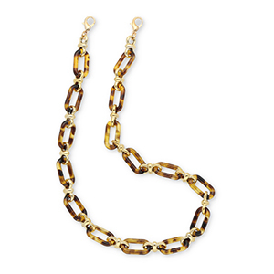 Correas de mu&ntilde;eca trendy para m&oacute;vil en acr&iacute;lico Marr&oacute;n dorado-dorado