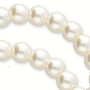 Perlas de cristal 6mm Top Quality Blanco marfil