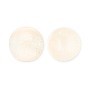 Abalorios acr&iacute;licos con glitter 12 mm Amarillo vainilla-turquesa