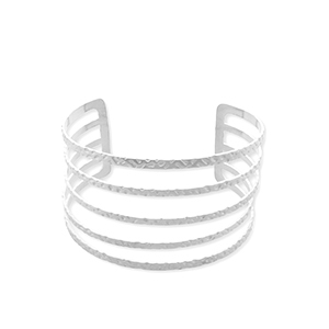 Pulseras Acero Inox bangle Plateado