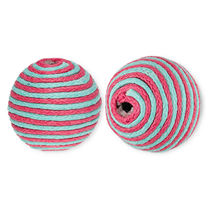 Abalorios acr&iacute;licos 22 mm con cord&oacute;n encerado Azul-malva