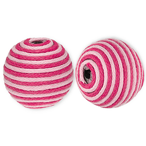 Abalorios acr&iacute;licos 22 mm con cord&oacute;n encerado Rosa claro-rosa