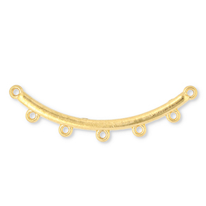 Fornituras acero inox entrepieza arco con 5 anillas Dorado