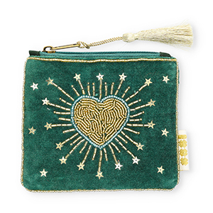 BY31&reg; Neceser coraz&oacute;n con estrellas Verde oscuro-azul claro-dorado
