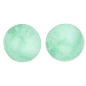 Abalorios acr&iacute;licos 20 mm redondos Verde menta-m&aacute;rmol