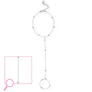 Pulseras anillo Acero Inox bola Plateado