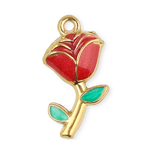 Colgantes Acero Inox rosa Dorado-rojo-verde