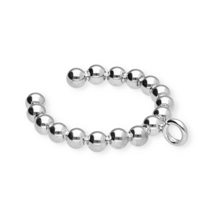 BY31&reg; Pendientes ear cuff acero Inox bolas con anilla Plateado