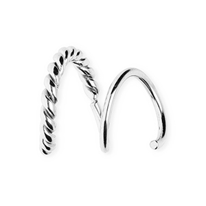 BY31&reg; Pendientes espiral efecto doble acero Inox twist Plateado