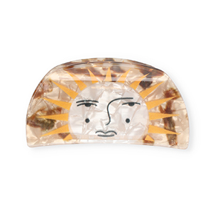 Accesorios pinza para el pelo sol con rostro Marr&oacute;n nacarado-blanco nacarado-ocre