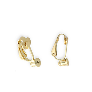 Fornituras met&aacute;licos DQ&reg; Eco-brass&reg; pendientes clip con cierre posterior Dorado (sin n&iacute;quel)