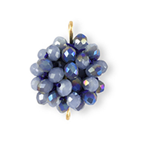 Colgantes faceteados entrepieza 16mm Azul marino