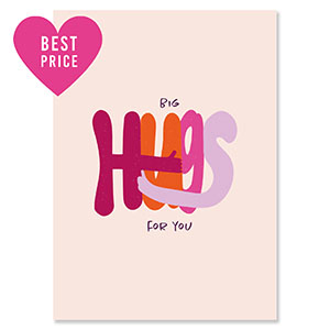 BY31&reg; Tarjetas para joyer&iacute;a "Big hugs for you" Rosa claro-rosa magenta-naranja-p&uacute;rpura lila
