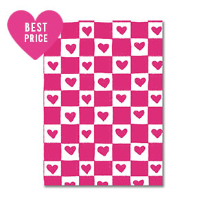BY31&reg; Tarjetas para joyer&iacute;a coraz&oacute;n Blanco-fucsia