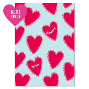 Tarjetas para joyer&iacute;a "bestie xoxo" Azul claro-rojo