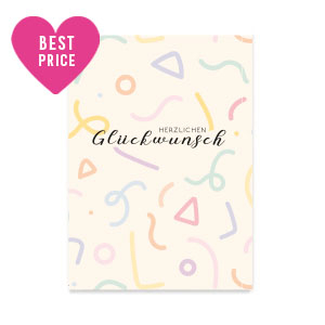 Tarjetas para joyer&iacute;a "Herzlichen Gl&uuml;ckwunsch" Rosa bronceado