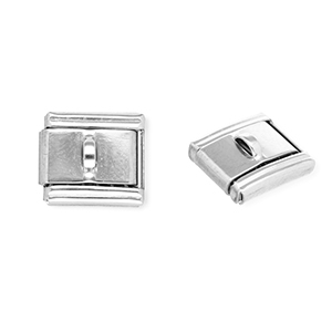 Acero Inox link-eslab&oacute;n para pulsera italiana con dijes Acero Inox con anilla Plateado