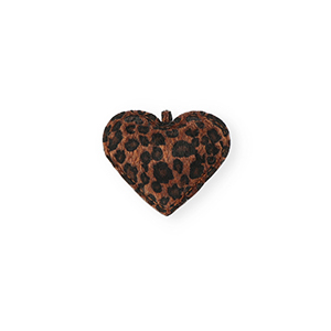 Colgantes trendy coraz&oacute;n con estampado leopardo Marr&oacute;n oscuro-negro