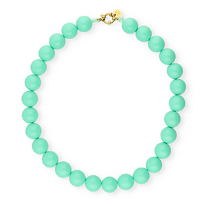 BY31&reg; Collares de abalorios acr&iacute;licos 16mm brillante Cabbage azul 13-5714 TCX-dorado