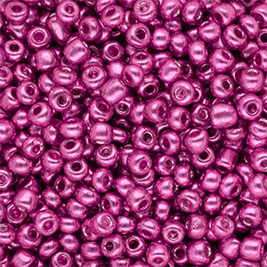 Rocalla cristal 6/0 (4mm) Fucsia rosado met&aacute;lico brillante