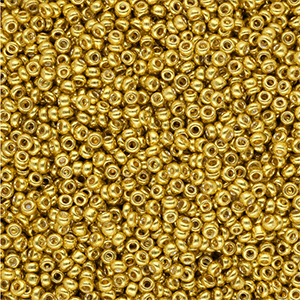 Rocalla cristal 12/0 (2mm) Dorado amarillo met&aacute;lico brillante