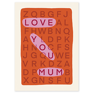 BY31&reg; Tarjetas para joyer&iacute;a "Love you mum" Blancuzco-rojo coral-rosa