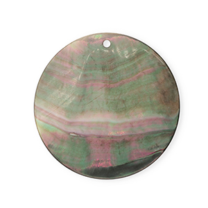 Colgantes concha especial redondos Gris oscuro-blanco