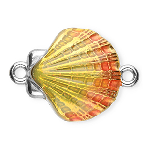 Fornituras Acero Inox entrepieza concha Plateado-amarillo-rosa