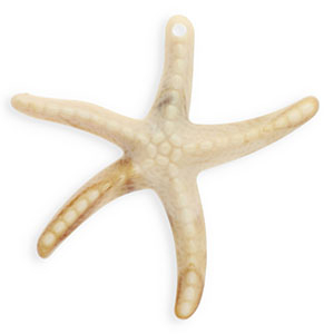 Colgantes acr&iacute;licos estrella de mar Beige-marr&oacute;n