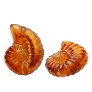 Abalorios acr&iacute;licos concha Marr&oacute;n &aacute;mbar