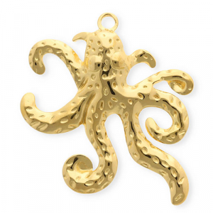 Colgantes Acero Inox pulpo Dorado