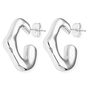 Pendientes Acero Inox irregular Plateado