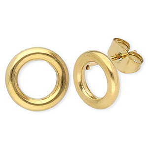 Pendientes Acero Inox redondos Dorado