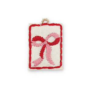 Colgantes de tela hechos a mano lazo Blanco-rosa-rojo-dorado
