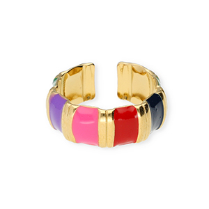 Anillos Acero Inox Dorado-multicolor