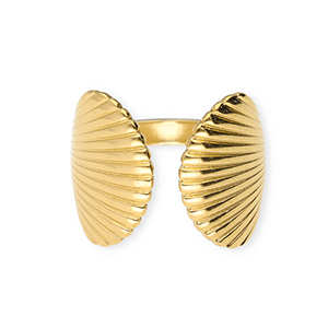 Anillos Acero Inox conchas Dorado