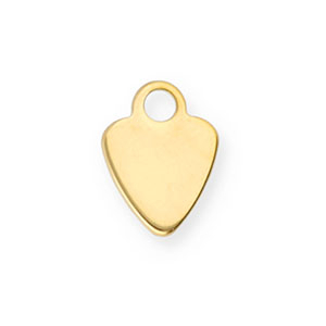 Colgantes Acero Inox coraz&oacute;n Dorado