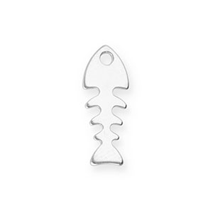 Colgantes Acero Inox espina de pescado Plateado