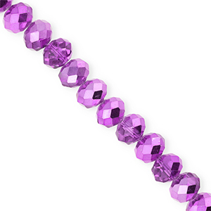 Abalorios faceteados disco 8x6mm P&uacute;rpura-revestimiento pearl shine